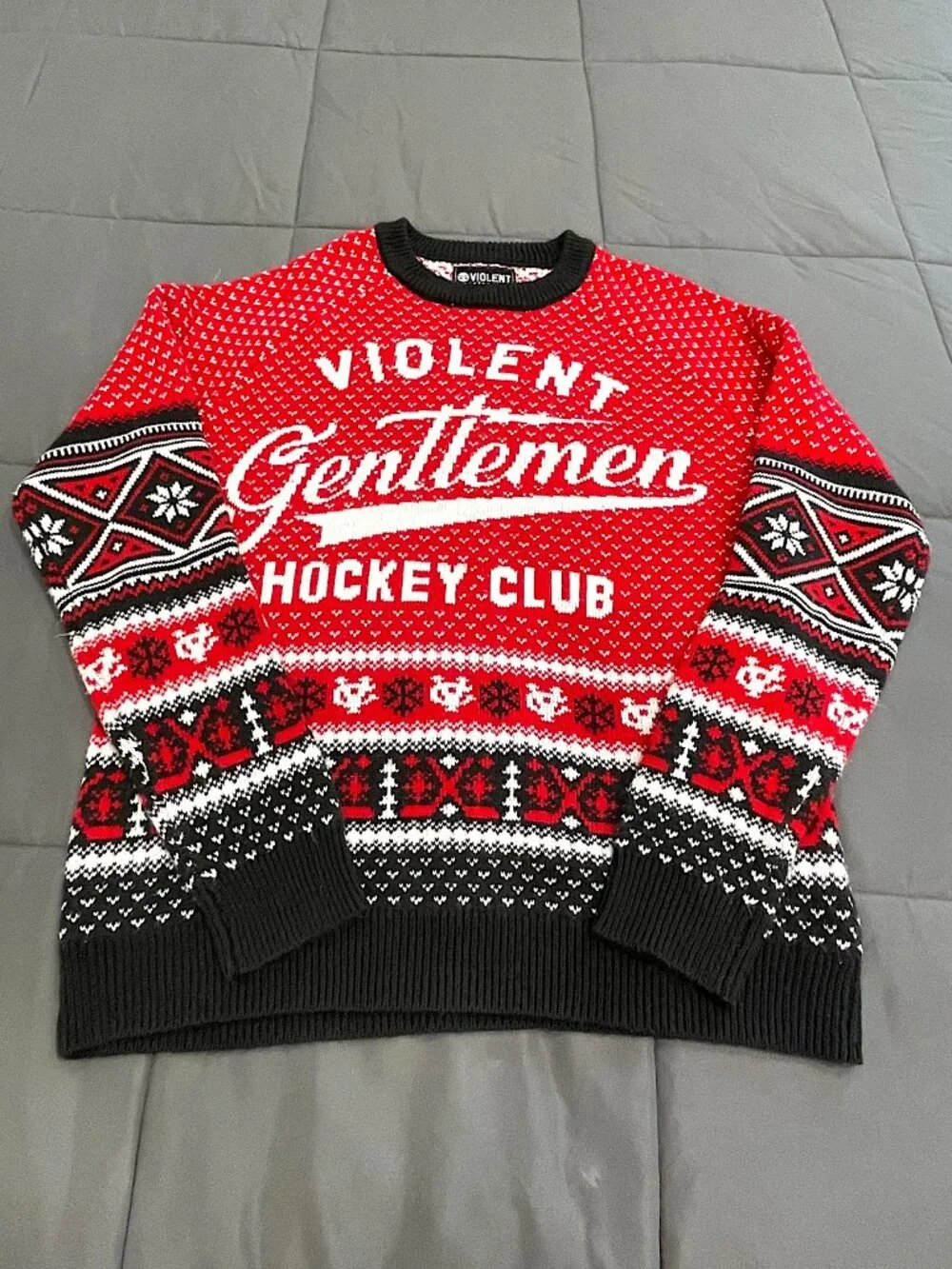 Violent Gentlemen Hockey Club Sweater XL Streetwear Ugly Christmas Knit